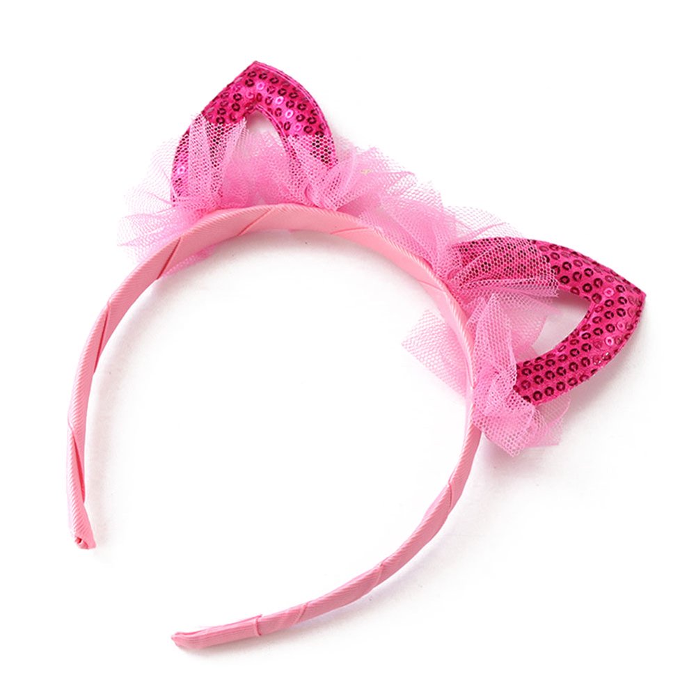 AkoaDa 1PC Lace Cat Ears Headband Sequins Animal Ear Hair Hoops Cosplay
