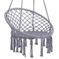 thumbnail image 4 of Gzxs Hanging Chair Footrest 330 Capacity, Hanging Cotton Rope Chair for Indoor and Outdoor, Gray, 4 of 7