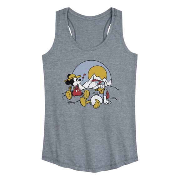 Disney - Mickey & Friends - Mickey & Donald Duck Need Rest from Hiking - Women's Racerback Tank Top