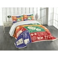 thumbnail image 3 of Ambesonne Fitness Quilted Bedspread Set 3 Pcs, Daily Life Chart Lettering, King Size, Multicolor, 3 of 5
