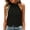 Black, variant on Staron Women Bohemian Lace Crop Top Sleeveless High Neck Hollow Out Eyelet Embroidery Curved Hem Button Flowy Casual Beach Vacation Loose Tank Tops, Black S