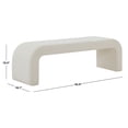 thumbnail image 2 of Safavieh  Couture Caralynn Curved Waterfall Upholstered Bench (Fully Assembled) - 62"W x 18"D x 19"H Creme, 2 of 5