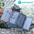 thumbnail image 3 of Cargador solar de 25000 mAh, batería externa portátil con 4 paneles, banco de energía impermeable con 2 USB para acampar al aire libre para tabletas telefónicas, 3 of 5