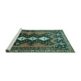thumbnail image 2 of Ahgly Company Machine Washable Indoor Round Persian Turquoise Blue Traditional Area Rugs, 4' Round, 2 of 4