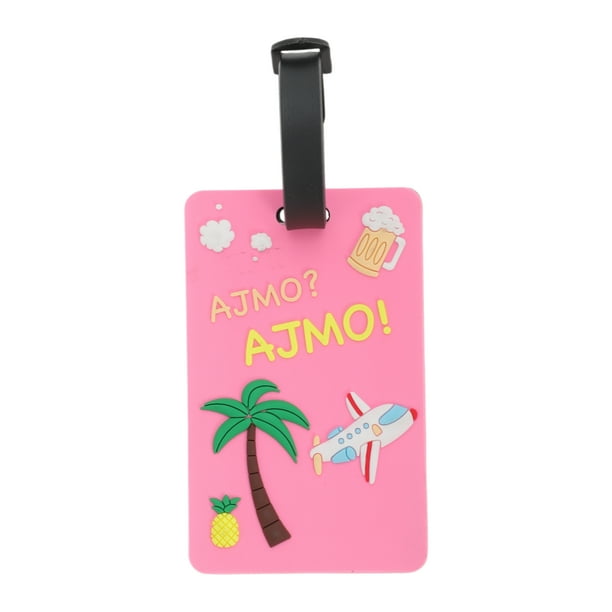 Etiquetas de equipaje de avión de dibujos animados 1 Pc para viajar en rosa