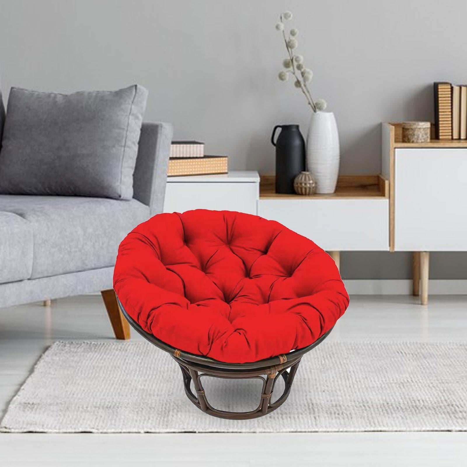 Thickened Overstuffed Round Cushion Egg Chair Cushion Replacement 23.6"x23.6" Egg Swing Chair Cushion for Indoor or Outdoor Swing Chairs Red
