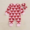 thumbnail image 3 of Gpaecead 0-1T Newborn Summer Baby Boy Girl Bodysuit Jumpsuit With Headband One Piece Outfit Baby Clothes Red, 3 of 8