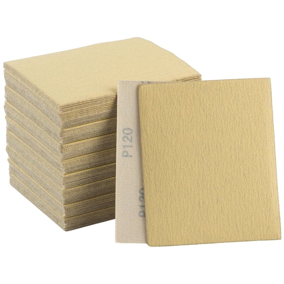 100pcs 1/4 Sheet Palm Sander Sandpaper 40 Grit 5.5" x 4.5" Gold Sandpaper Sheets