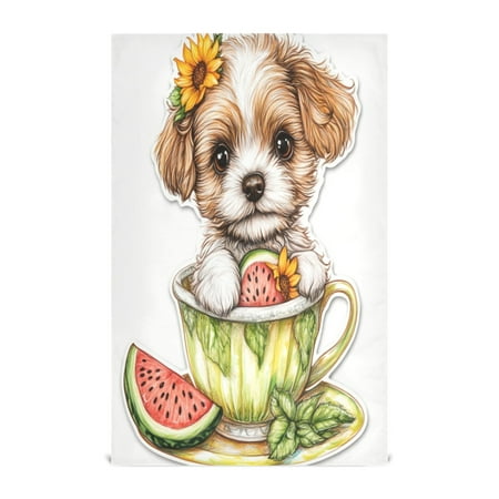 

Kitchen Towel 28x18 Inches x6，Plate Towel Decorative Towel Napkin Tea Towel Tea Towels For Kitchen Dish Cloths & Dish Towels Teacup Cute Puppy