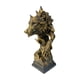 thumbnail image 5 of Cabeza de animal decorativa, adorno de mesa, figura antigua, escultura de cabeza de lobo, animal oro, 5 of 9