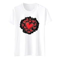 thumbnail image 4 of Valentines T Shirts for Women Cute Heart Print Short Sleeve Tees Fashion Casual Summer Tops, 4 of 4