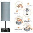 thumbnail image 2 of Table Lamps for Bedroom, 3 Way Dimmable Touch Control Bedside Lamp with USB C+A Fast Charging Ports, Nightstand Lamp for Office, Living Room, Reading(E26 Light Bulb Included), Grey, 2 of 9