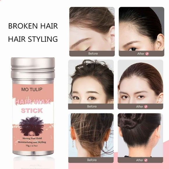 Fiudx Set de Cera para El Cabello En Barra, Crema Definidora de Bordes Suaves, Pomada para Peinar No Grasa, Ingredientes Naturales, para Todo Tipo de Cabello, Diseño Portátil, Barra de 75 G