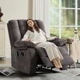 thumbnail image 4 of Bonzy Home 36'' Massage Recliner Chair with Heat and Vibration – Soft Fabric Manual Reclining Chair for Living Room and Bedroom – Gray, 4 of 12