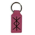 thumbnail image 3 of Keychain - Rectangle - Viking Protection Rune - Leather, 3 of 4