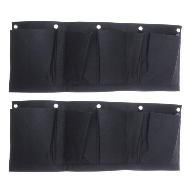 2PCS 4 Pockets Wall Mounted Planting Bag Cross Section Creative Garden Planter Green Watering Plants Wall Planting Pot Pouch Container Hanger