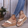 thumbnail image 4 of Mostsola Flip Flops for Women Platform Sandals Casual Slip on Shoes Wedge Thong Sandals Slides, 4 of 5