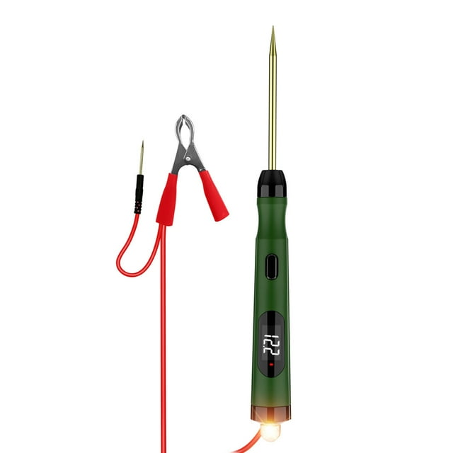 Handheld Portable Digital Display Car Diagnostic Tools Probe Pencil Home Auto Repairs Ahop Multi-function Circuit Test Pen with Bulbs Positive Negative Identification Fuse Circuit Motor Det