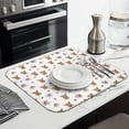 thumbnail image 3 of White Highland Cow Flower Pattern Dish Drying Mat for Kitchen 1 Pack, Ultra Absorbent Microfiber Dishes Drainer Mats,16"x18", 3 of 6