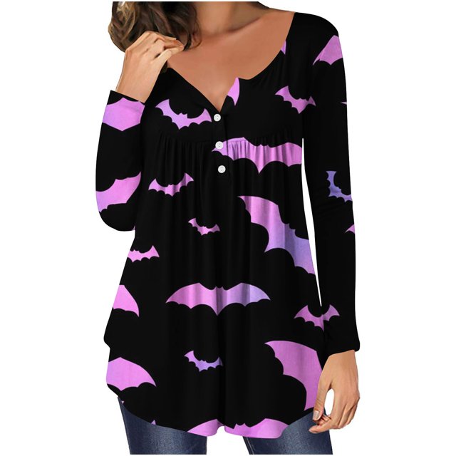 Ichuanyi Liquidación de mujeres Mujeres Impresión impresa Butones de manga redonda de cuello largo Tops de blusa ICHUANYI WER202308183968