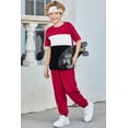 thumbnail image 5 of Arshiner Boy's Pants Set - 2 Piece ColorBlock Short Sleeve T-Shirt and Active Pants - Casual Clothing Outfits, 5 of 7