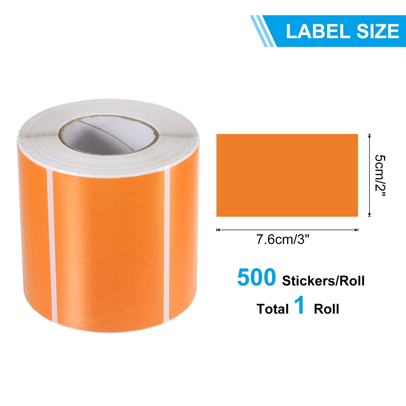 Uxcell Rectangular Color Coding Labels, 500 Pcs 3 x 2 Inch Rectangle Labels Sticker Self-Adhesive Name Tags, Orange