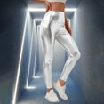 thumbnail image 6 of Bibifish Womens Leggings Gold Shiny Metallic Leggings High Waist Elastic Fabric Slim Fit Casual Party Carnival Performance Stylish Leggings, 6 of 7