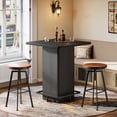 thumbnail image 4 of Tribesigns Square Bar Table, 39.37" High Cocktail Pub Table with Metal Frame Footrest for Kitchen, Bistro (Black), 4 of 5