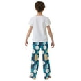 thumbnail image 5 of FORMRS Kids Pajama Pants with Pockets Size 6-8Y Boys Lounge Sleep Bottoms, Blue White Geometric Patterns, 5 of 8