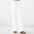 thumbnail image 2 of VBARHMQRT Female Linen Beach Pants Women Pocket Pants Wide Loose Casual Solid Women's Leg Bandage Pants White Linen Pants Womens Linen Pants Petite Length Xs, 2 of 7