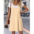 thumbnail image 2 of Vestido Zeagoo para verano, minimangas, casual, playa, para mujer, color beige, 2 of 6