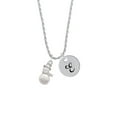 thumbnail image 2 of Delight Jewelry Silvertone Imitation Pearl Snowman Silvertone Script Initial Disc - E - Charm Necklace, 20"+3", 2 of 4