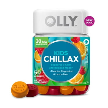 OLLY Kids Chillax Gummy Supplement with Magnesium and L-Theanine, 50 Count