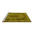 thumbnail image 2 of Ahgly Company Machine Washable Indoor Round Oriental Yellow Industrial Area Rugs, 6' Round, 2 of 4