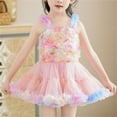 thumbnail image 2 of Mercatoo Toddler Baby Girl Flower Dress Tulle Princess Rainbow Dress First 𝗖ommunion Birthday P𝐚rty Pageant Dresses, 2 of 7