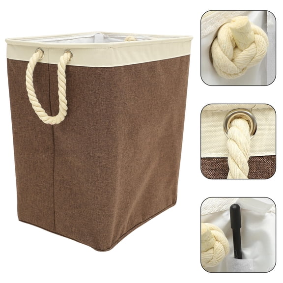 GETAJGHSD Coffee Laundry Basket Foldable Hamper with Handles for Home Storage and Easy Carry