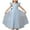 Light Blue, variant on Little Flower Girl Tulle Tutu Dress Cotton Ribbed Birthday Wedding Party Princess Dresses White 7-8 Years