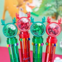 ViHome Up to 30% off!10 Color Christmas Ballpoint Pen Push Type Color Multifunction Marker 10 In 1 Multicolor Pen Christmas Gift 2ml on Clearance!