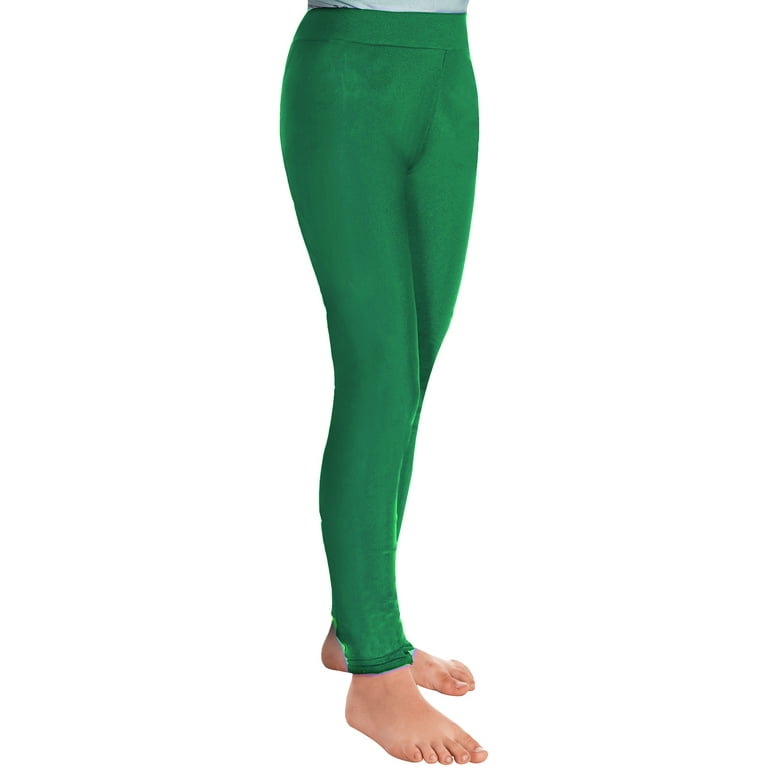 iiniim Girls Solid Color Athletic Leggings Yoga Workout Pants Kids Dance  Performance Dark Green 8