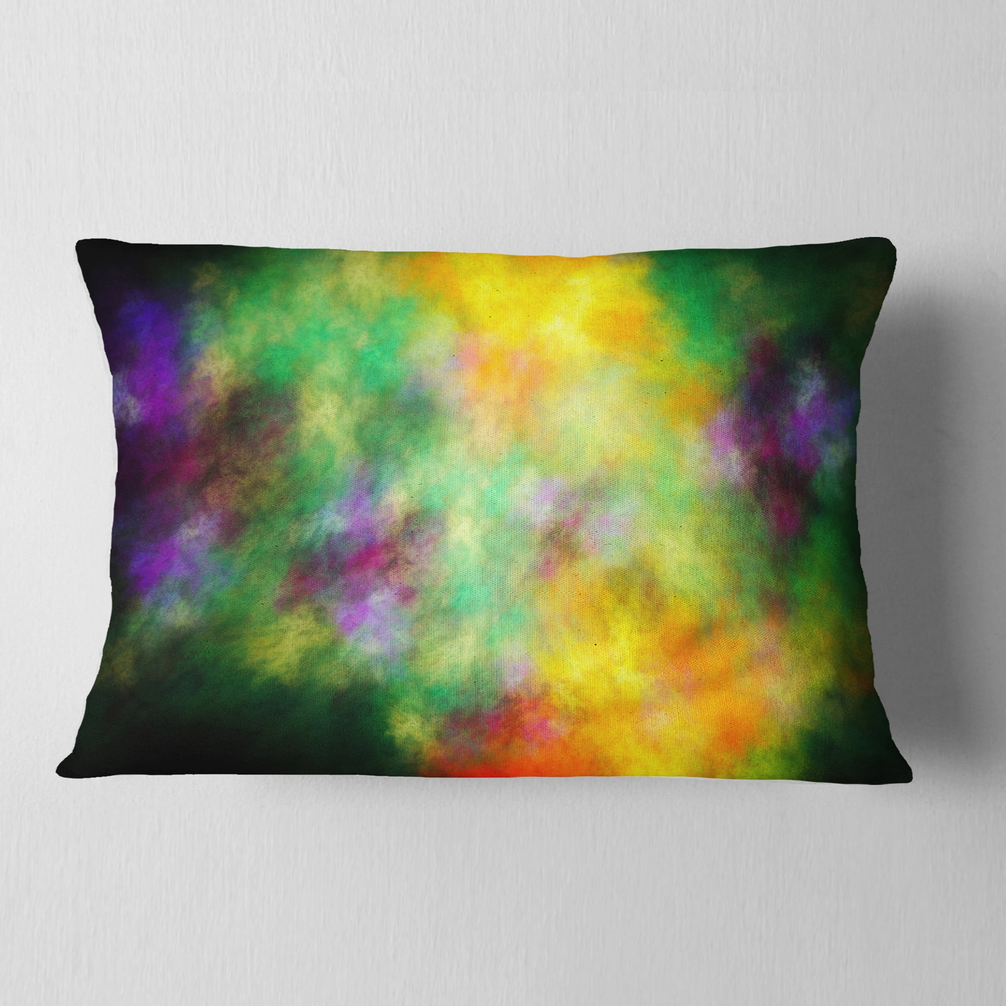 Designart Colorful Sky with Blur Stars - Abstract Throw Pillow - 12x20