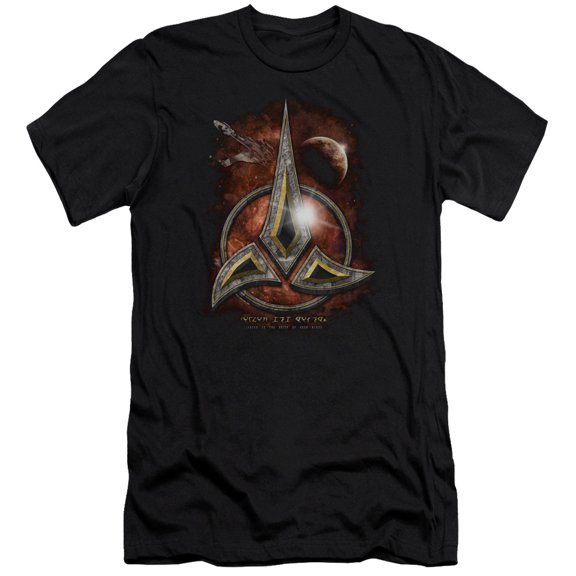 Star Trek Klingon Crest Premium Canvas Adult Slim Fit 30/1 T-Shirt Black
