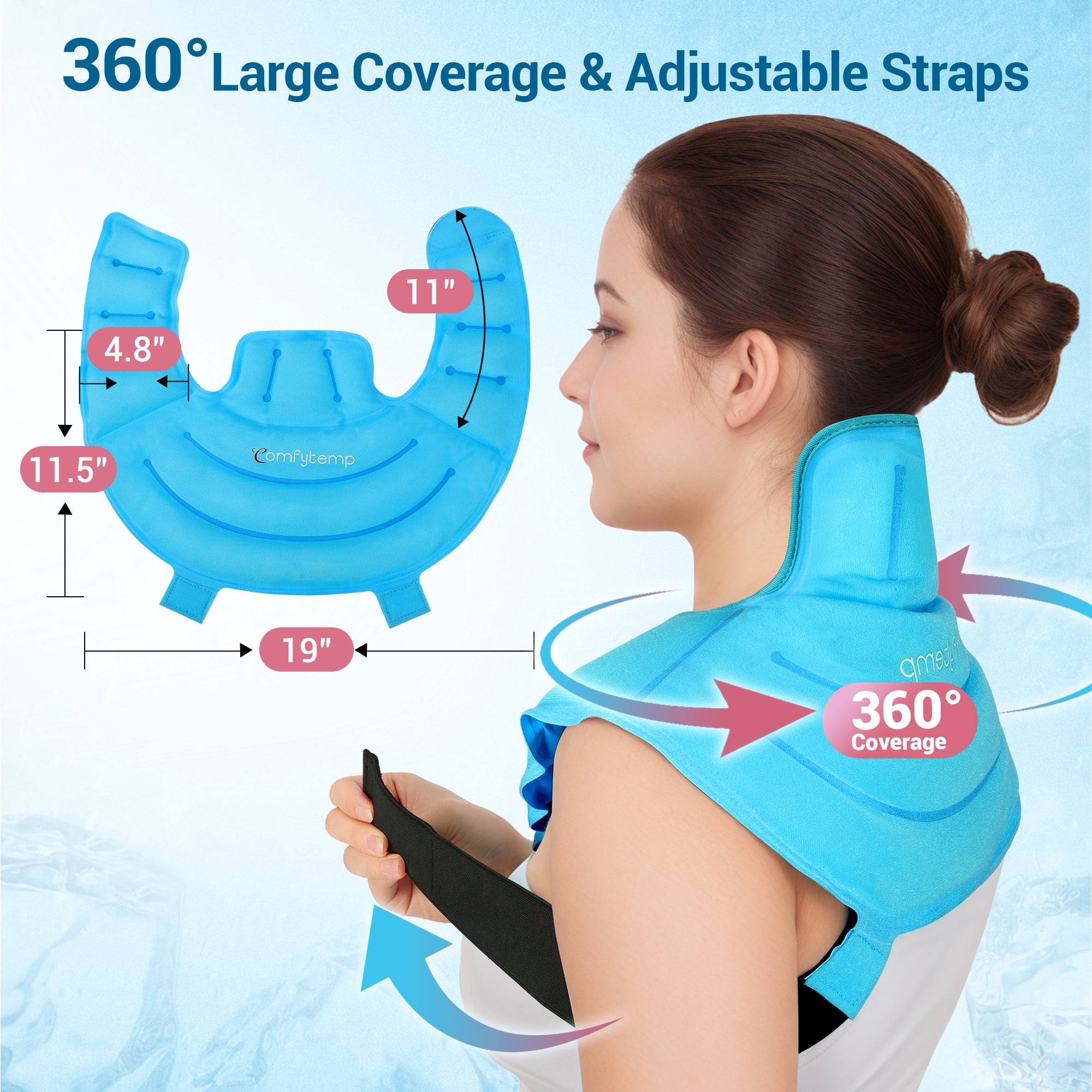 Comfytemp Ice Pack for Neck & Shoulder Pain Relief Hot Cold Therapy Wrap