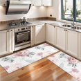 thumbnail image 3 of Kitchen Rugs Sets Of 2,Pioneer Flower Floral Print Pattern Anti Fatigue Kitchen Mat Rugs Non Slip Washable,Decorative Kitchen Floor Mats for Kitchen,Sink,Laundry,17"X47", 3 of 5