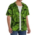 thumbnail image 2 of Honeii Tiny Green Fern Leaves for Men's Short-Sleeved Button-Up Collared Shirt Featuring A Pocket, Perfect for Beach Vacations, And Travel Adventures.-Medium, 2 of 5