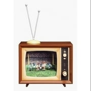 Angle View: 4.5" Amusements Animated and Musical Retro TV Decoration with Football Scene