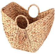 Vintiquewise QI003361.L 16.5 x 18 x 12 in. Large Wicker Laundry Basket with Round Handles, Brown
