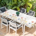 thumbnail image 2 of Spring Wildflowers Table Cloths for 8 Foot Rectangle Tables, Watercolor Rustic Flowers Floral Leaves Patio Waterproof Elastic Fitted Tablecloths, Washable Rectangular Table Cover for Camping, 2 of 8