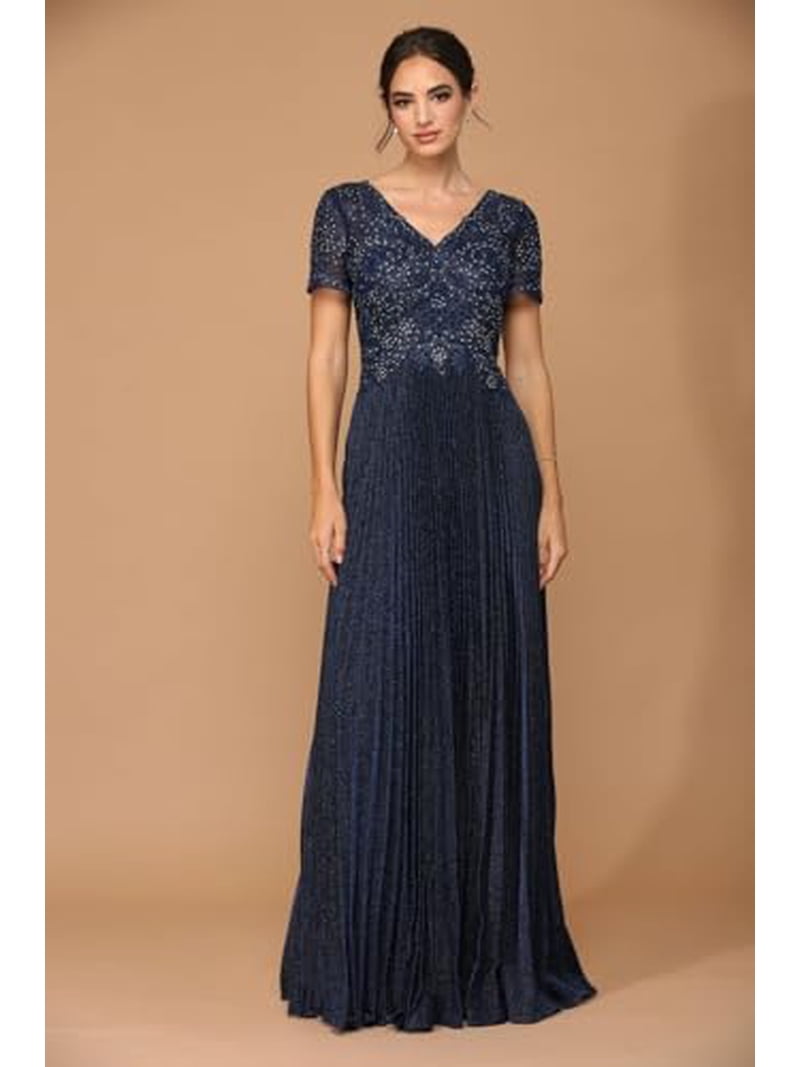 Eva USA 5241 Mother of the Bride Metallic Dress | Formal Dress Shops Champagne / 4XL