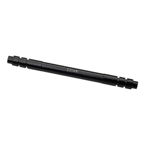Adaptador de eje pasante para bicicleta, aleación de aluminio, eje de horquilla de rueda de bicicleta con anillos de goma, adaptador de cubo de rueda, 135 mm 12 a 9 mm