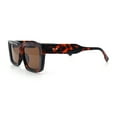 thumbnail image 6 of Retro Hipster Thick Beveled Frame Horn Rim Square Rectangle Sunglasses Tortoise - Brown, 6 of 6